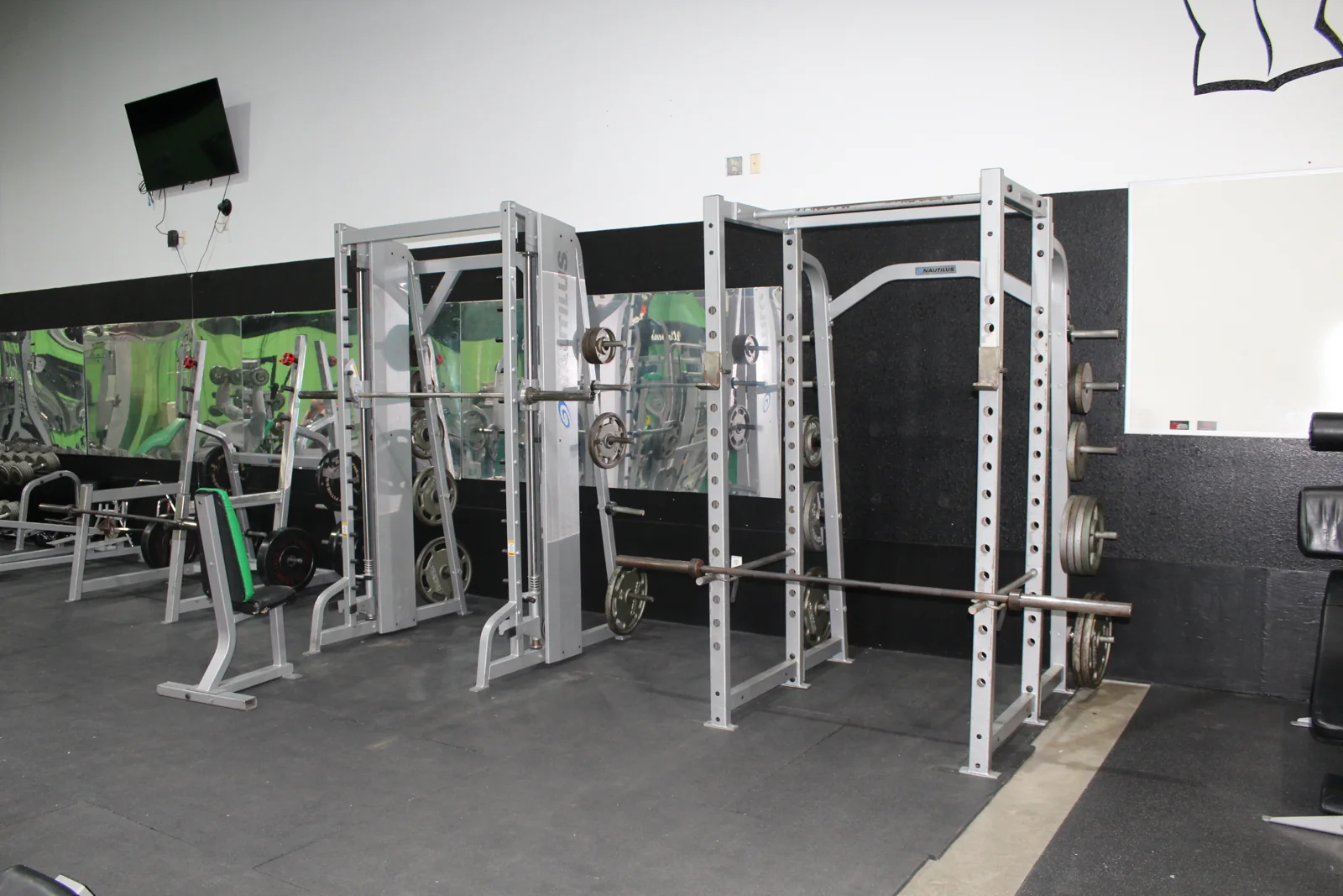 Strength equipment and racks at Van Buren Athletic Club